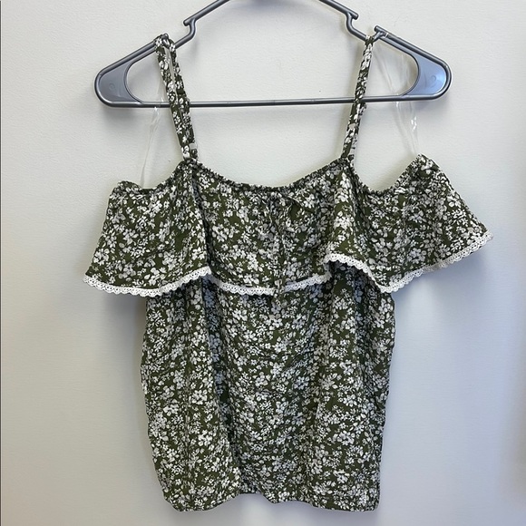 BCX Green Ruffled Camisole Blouse - Picture 1 of 8